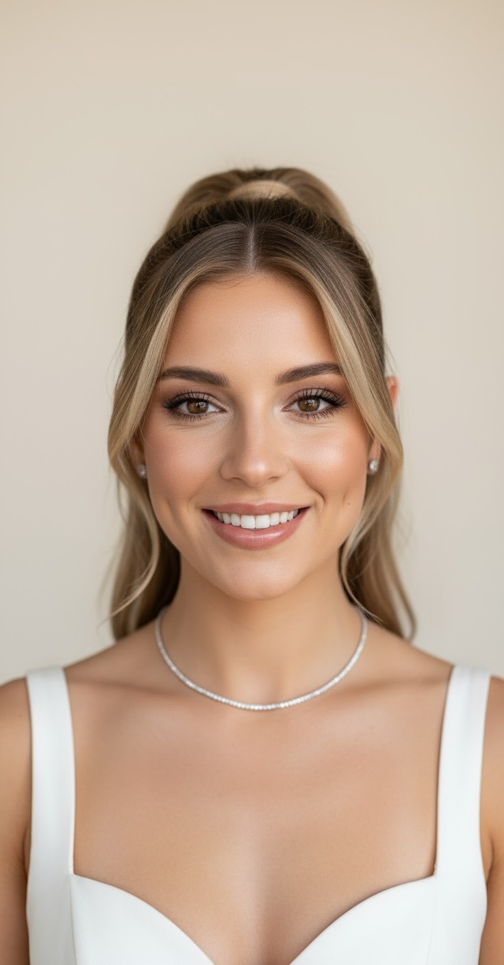 After High Ponytail With Bangs